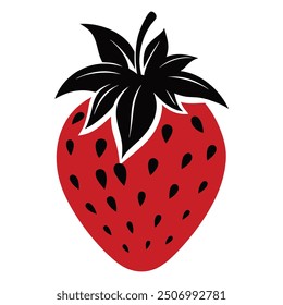 beatiful red strawberry vector logo 