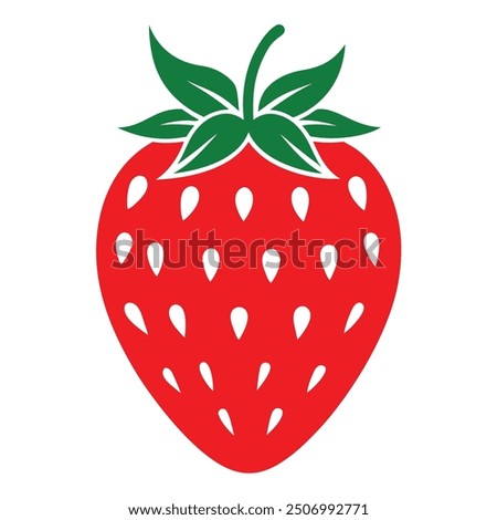 beatiful red strawberry vector logo 