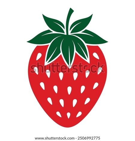 beatiful red strawberry vector logo 