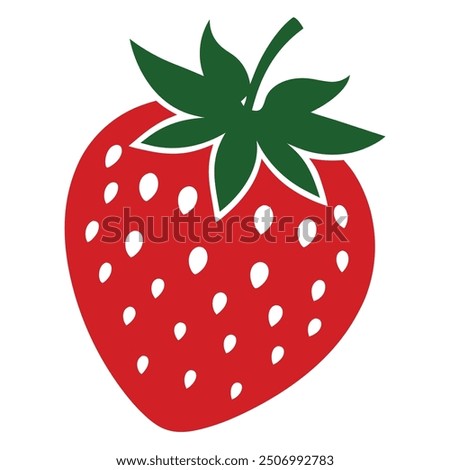 beatiful red strawberry vector logo 