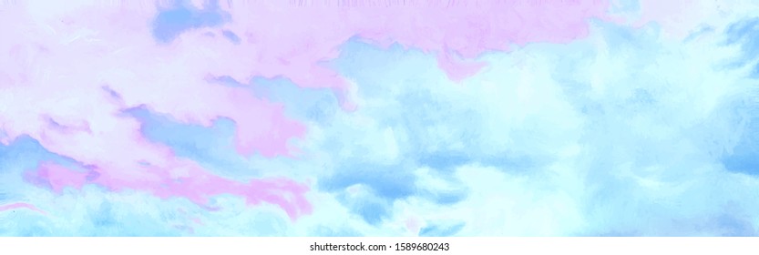 Beatiful Sky with Clouds Artistic Background. Craft Painting Landscape Design