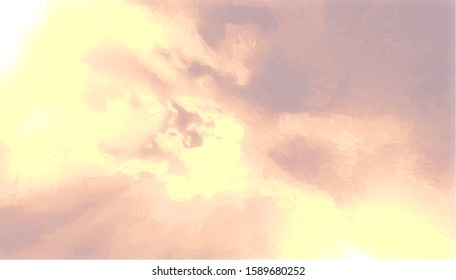 Beatiful Sky with Clouds Artistic Background. Craft Painting Landscape Design