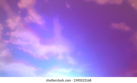 Beatiful Sky with Clouds Artistic Background. Craft Painting Landscape Design