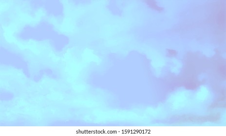 Beatiful Sky with Clouds Artistic Background. Craft Painting Landscape Design