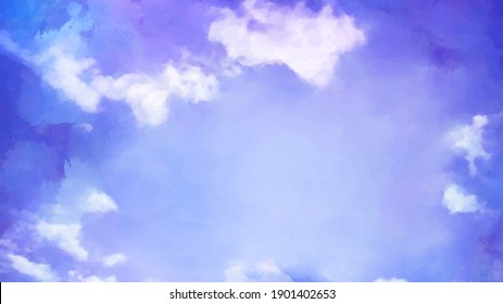 Beatiful Sky with Clouds Artistic Background. Craft Painting Landscape