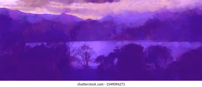 Beatiful Sky with Clouds Artistic Craft Painting Landscape