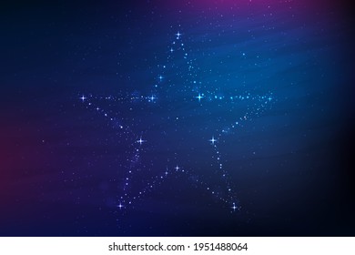 beatiful star shape constellation, stardust effect, space, star concept illustration and background.