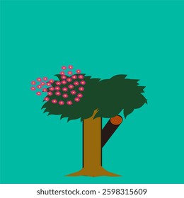 a beatiful tree with calerful flowers 
