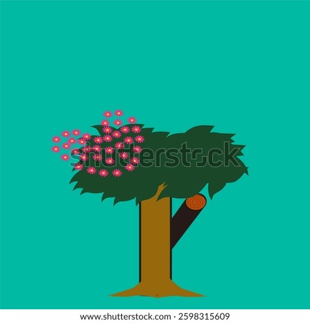 a beatiful tree with calerful flowers 
