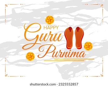Beatiful  typography  with white background Illustration for the Day of honoring celebrating guru purnima.