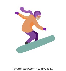 beatiful ,Vector illustration of skiers and snowboarders