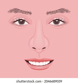 Beatiful Woman's face Vector Illustration.