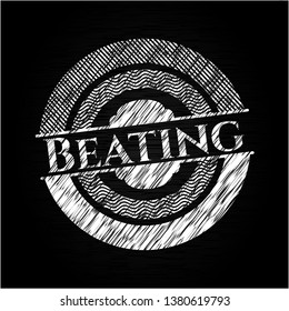 Beating chalkboard emblem on black board