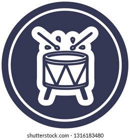 beating drum circular icon symbol