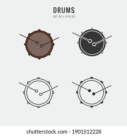 beating drums vector icon musical instrument traditional