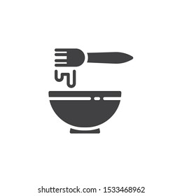 Beating egg with fork vector icon. filled flat sign for mobile concept and web design. Cooking, baking glyph icon. Symbol, logo illustration. Vector graphics