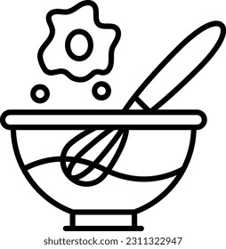 Beating egg yolks and whites together vector icon design, Bakery and Baked Good symbol, Cuisine Maestro sign food connoisseur stock illustration, Scrambled eggs being Prepared concept