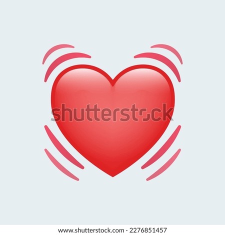 Beating heart emoji isolated on white background. Emoticons symbol modern, simple, vector, printed on paper. icon for website design, mobile app, and UI. Vector Illustration