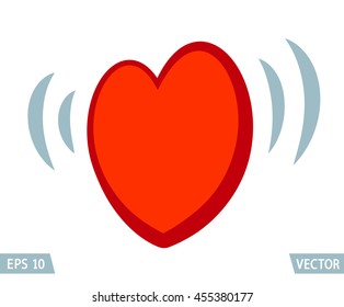 Beating heart icon. Cartoon design style. Vector illustration for web and commercial use.