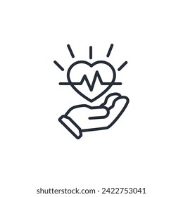 beating heart icon. vector.Editable stroke.linear style sign for use web design,logo.Symbol illustration.