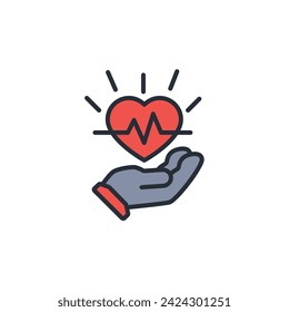 beating heart icon. vector.Editable stroke.linear style sign for use web design,logo.Symbol illustration.