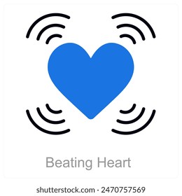 Beating Heart and love icon concept