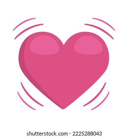 Señal del Corazón de Golpe Ilustración Icono Emoji. Símbolo de vectores de amor rosado Emoticon Diseño de Clip Art Signo de historieta.