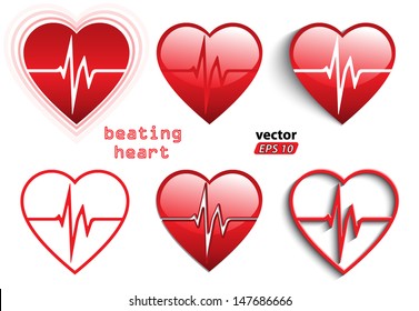 beating heart symbol set / vector illustration eps 10