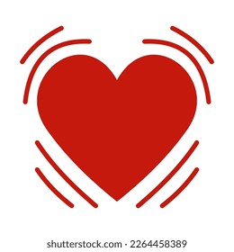 Beating heart vector flat icon. Isolated beating heart emoji illustration