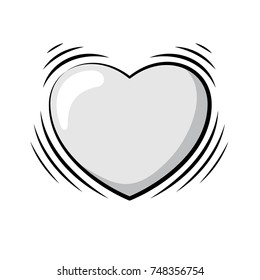 Beating Heart. Vector Illustration Of A Cartoon Heart With Shaking Effect