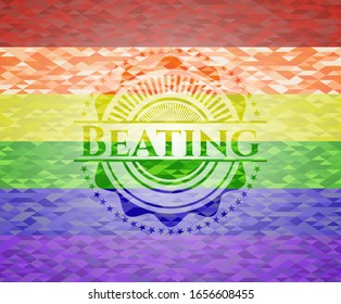 Golpeando el emblema de los colores de la lgbt. Ilustración vectorial.Mosaico.