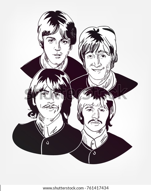 Beatles Britain Pop Group Vector Sketch のベクター画像素材 ロイヤリティフリー