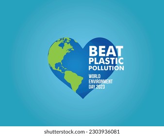 #BeatPlasticPollution, World Environment day concept 2023 vector background. 