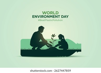 #BeatPlasticPollution, World Environment day concept 2025. 