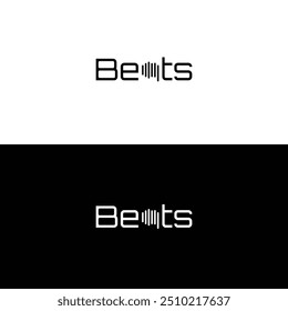 Bate Música Mínimo Word Mark Logo Design