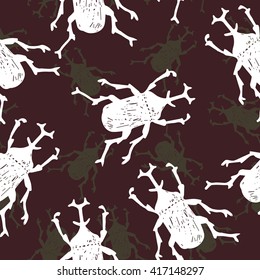 beattle seamless pattern vector illustration
