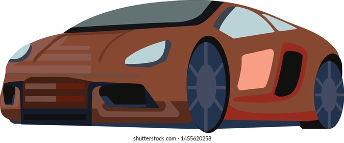 beatufull fast car isolated vector illustration
