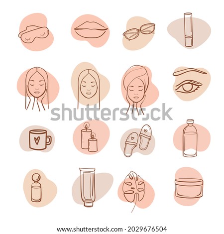
beaty spa icon set on the white background
