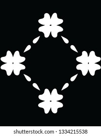 Beaufitul floral silhouette vector pattern shape design for creative ideas