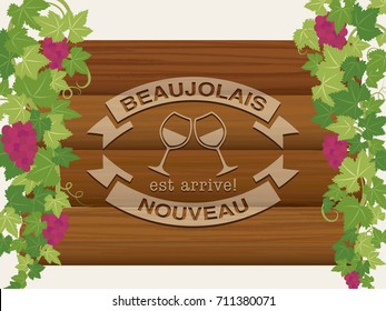 Beaujolais nouveau vector background
