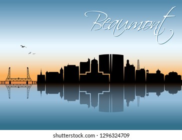 Beaumont skyline - Texas, United States of America, USA - vector illustration