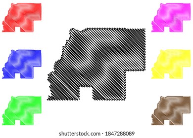 Beauregard County, Louisiana (U.S. county, United States of America, USA, U.S., US) map vector illustration, scribble sketch Beauregard Parish map