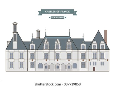 Beauregard, France. Medieval castle, a monument of architecture and history of France