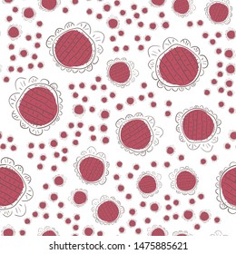 Beauteous Seamless pattern Flower Moderate red color. Can be used for printing on packaging, bags, cups, laptop, box, etc. Pattern under the mask. Vector.