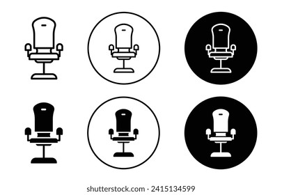 Beautician armchair vector icon set collection. Beautician armchair Outline flat Icon.