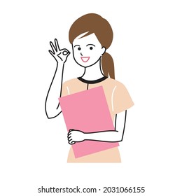 Beautician explaining with a smile 