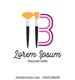 beautician logo with B alphabet and text space for your slogan / tagline, vector illustration