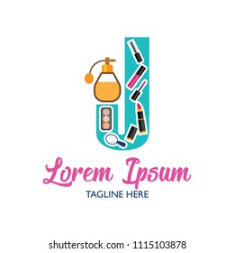 beautician logo with J alphabet and text space for your slogan / tagline, vector illustration