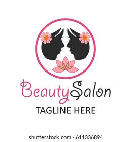 beautician logo with text space for your slogan / tagline, vector illustration