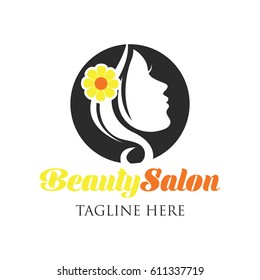 beautician logo with text space for your slogan / tagline, vector illustration